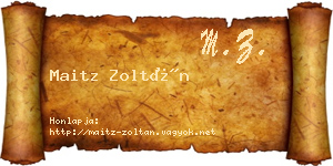 Maitz Zoltán névjegykártya